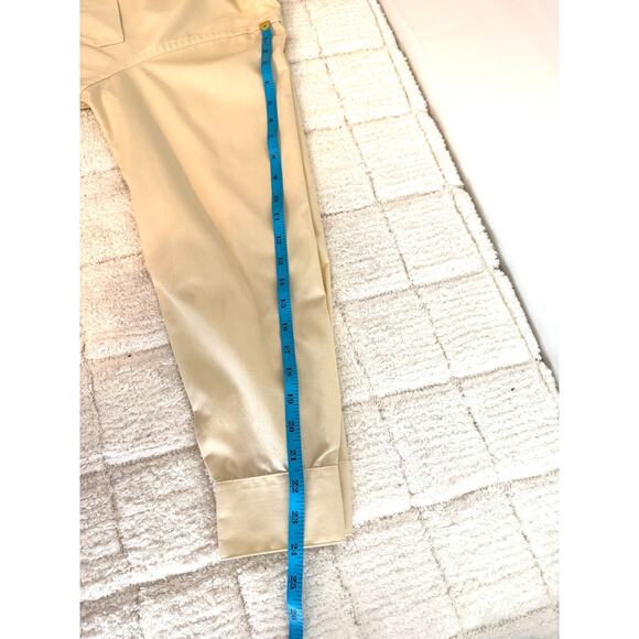 Arrow Men's Fitted Cream Button Down Long Sleeve Dress Shirt Size Medium Career - Picture 13 of 15